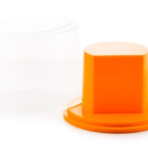 Prezentowe pudełko na zegarek - plastikowe pomarańczowe