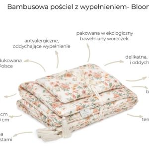 Bambusowa pościel z wypełnieniem 75x95 - bloom
