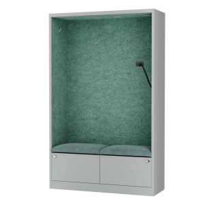 Kabina akustyczna SALLY MentalBox 1150 mm – szary korpus, szare siedzisko