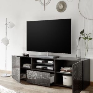 Szafka RTV antracyt połysk 181 cm Vero