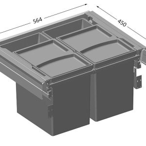 Alveus ALBIO 50 (2x1L + 2x17L) sortownik odpadów z prowadnicami