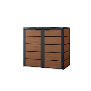 Zabudowa śmietnikowa 120L dwukomorowa, antracyt - orzech
