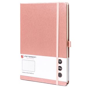 Notes w formacie A5 w różowym kolorze zadrukowany w linie - Peterson