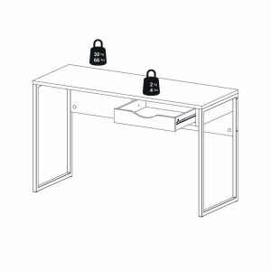 Biurko z szufladą czarne / dąb sonoma mat 130 cm Function Plus