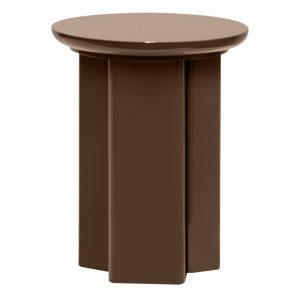 Stolik boczny Brie 40 cm, jasnobrązowy, mocha, glossy