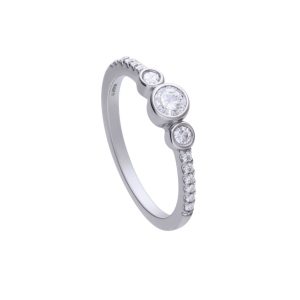 Biżuteria DIAMONFIRE 6120621082165. Pierścionek, Kolor szary. Kobieta.