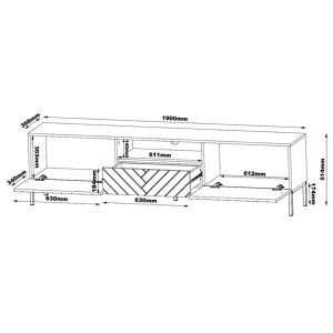 Szafka RTV biała mat / połysk 190 cm Blend