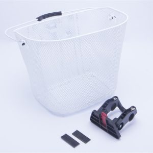 Koszyk na kierownicę CL-05 metalowy, biały / klip / - Oficjalny Sklep Romet