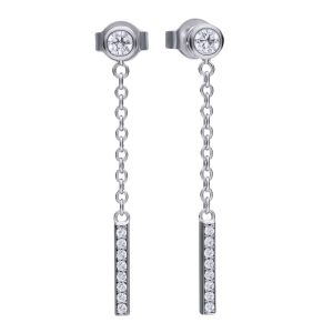 Biżuteria DIAMONFIRE 6219191082. Kolczyki, Kolor szary. Kobieta.