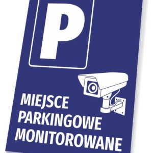 Tabliczka parkingowa: Miejsce parkingowe monitorowane