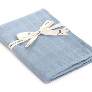 Bambusowa pieluszka muślinowa 65x65 dusty blue