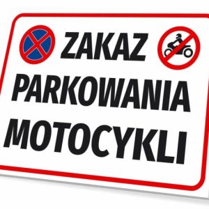 Tabliczka parkingowa: Zakaz parkowania motocykli