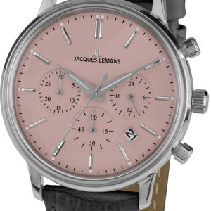 Zegarek JACQUES LEMANS 1-209F. Kwarcowy, Kolor różowy. Mężczyzna.