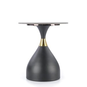 Stolik kawowy okrągły czarny marmur / czarny mat 50 cm Scalita