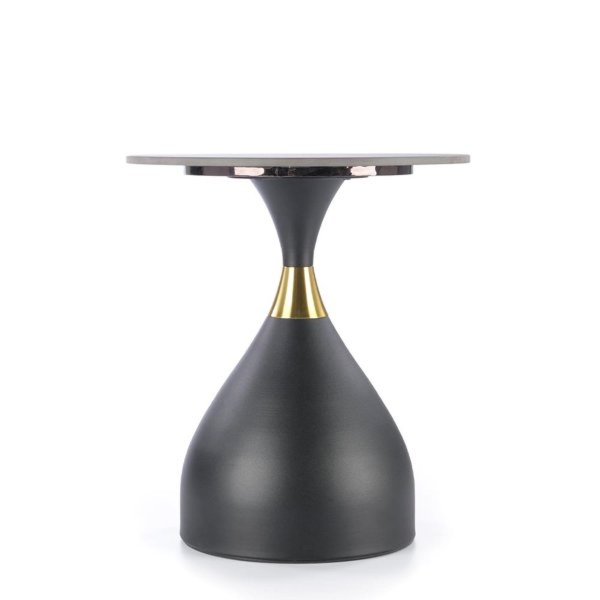 Stolik kawowy okrągły czarny marmur / czarny mat 50 cm Scalita