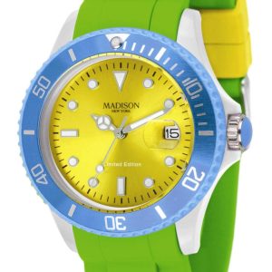Zegarek MADISON U4484G. Kwarcowy, Kolor żółty. Unisex.