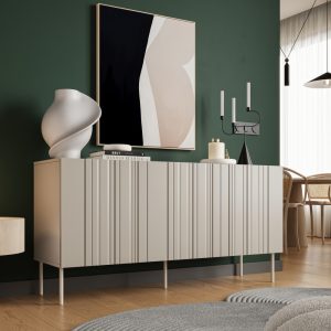 Komoda z drzwiami beżowa mat 150 cm Milo