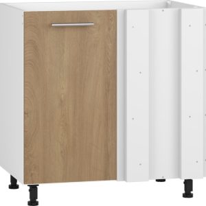 Szafka zlewozmywakowa biała / dąb miodowy mat 80 cm Vento