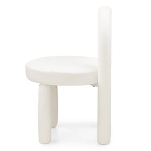 Krzesło do jadalni Ivo, ecru, boucle