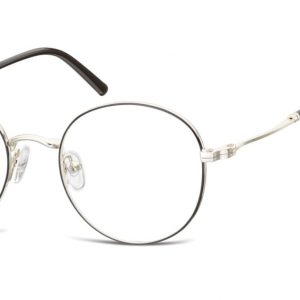 Lenonki okrągłe Okulary oprawki optyczne 927 czarno-srebrne