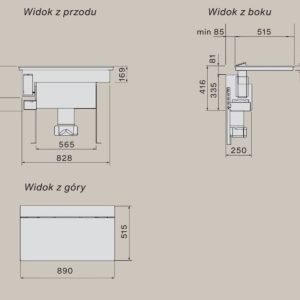 Falmec Brera 90 czarny mat 800 m3/h