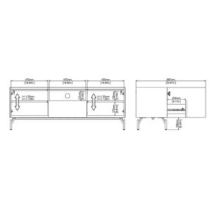 Szafka RTV dąb / czarna mat 147 cm Bergu