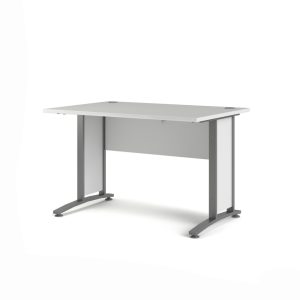 Biurko proste białe / szare mat 120 cm Prima