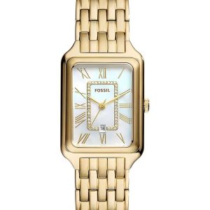 Damski Zegarek Fossil Raquel ES5304 – Złota Elegancja i Prostokątny Kształt