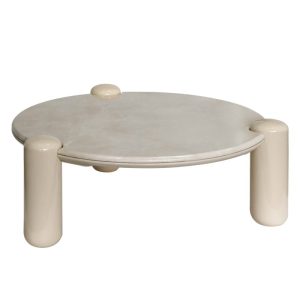 Stolik kawowy Noemi 86 cm, jasnobeżowy/marmur, glossy