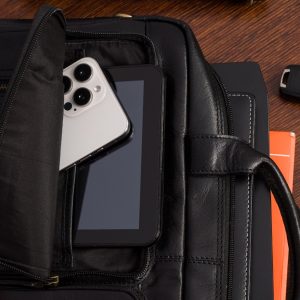 Torba męska skórzana na ramię laptopa duża biznesowa czarna Beltimore N07