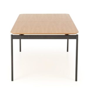 Stół rozkładany dąb naturalny / czarny mat 170 - 250 x 100 cm Clever