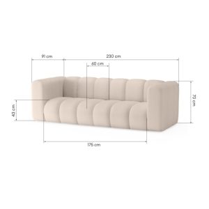 Sofa 3-osobowa do salonu Grand obłe kształty