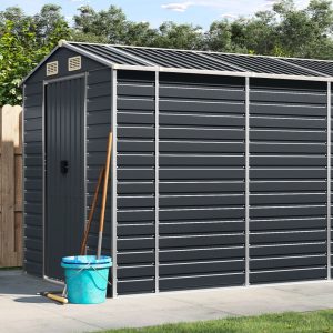 Domek narzędziowy metalowy 191x470 cm 9,0 m² brązowy, stal galwanizowana