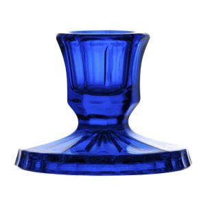 Crystal Julia Małe świeczniki kryształowe 2 szuki niebieskie 6 cm