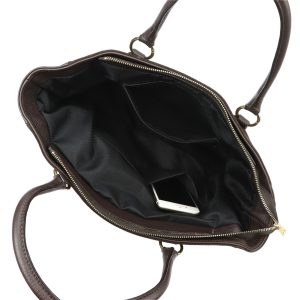 Vera Pelle damska shopperbag torebka na ramię skóra naturalna kieszenie