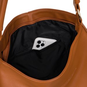 Duży shopper damski z szerokim paskiem - Peterson