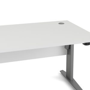 Biurko z regulacją wysokości elektryczne białe / szare mat 150 cm Prima