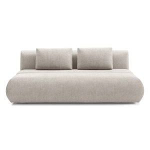 Sofa z funkcją spania Dot jasnobeżowa, obłe kształty