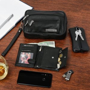 Zestaw męski skórzany premium Beltimore portfel saszetka etui P69