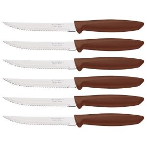 Tramontina PLENUS SET 6 PZ CARNE DENTATO (Meat Knife serr) CM.12 23498/454 Brown