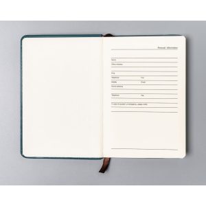 Notes w formacie A6 w zielonym kolorze zadrukowany w linie - Peterson