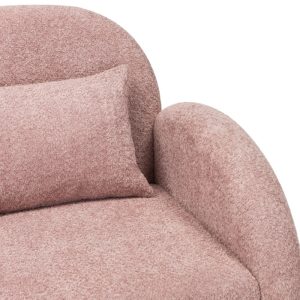 Fotel wypoczynkowy Rainbow różowy, boucle, zaokrąglony