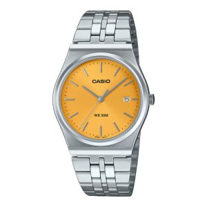 Zegarek CASIO MTPB145D9AVEF. Kwarcowy, Kolor pomarańczowy. Kobieta.