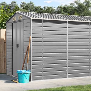 Domek narzędziowy metalowy 191x555 cm 10,6 m² antracytowy, stal galwanizowana