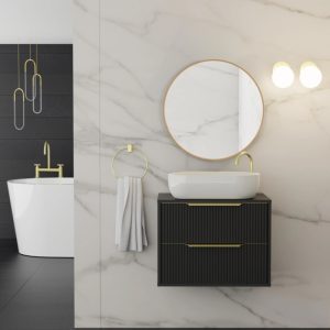 Lustro okrągłe w ramie Mira 60 cm złote/miedziane