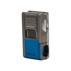 Vector ACCENDISIGARI THOR SINGLE W/ ROTATING V-CUTTER 06 Metal Blue Rubber Matte
