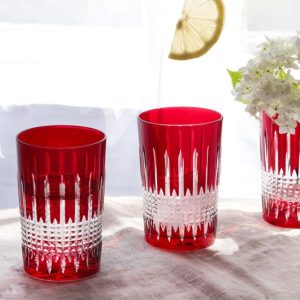 Crystal Julia Szklanki kryształowe 180ml 6 sztuk czerwone