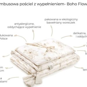 Bambusowa pościel z wypełnieniem 75x95 - boho flowers