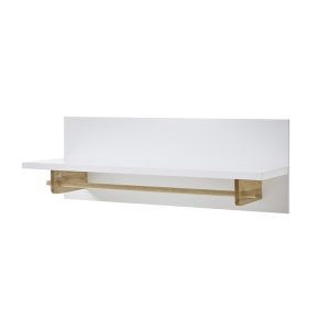 Wieszak ścienny z półką biały / dąb mat 97 cm Malmo
