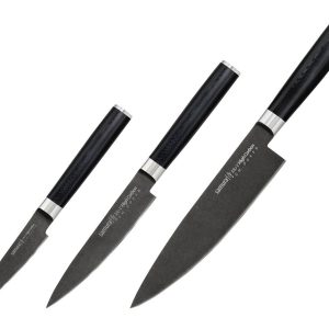 Samura MO-V STONEWASH SET 3 PZ (CUOCO-FILETTARE-SPELUCCHINO) GIFT BOX SM-0220B